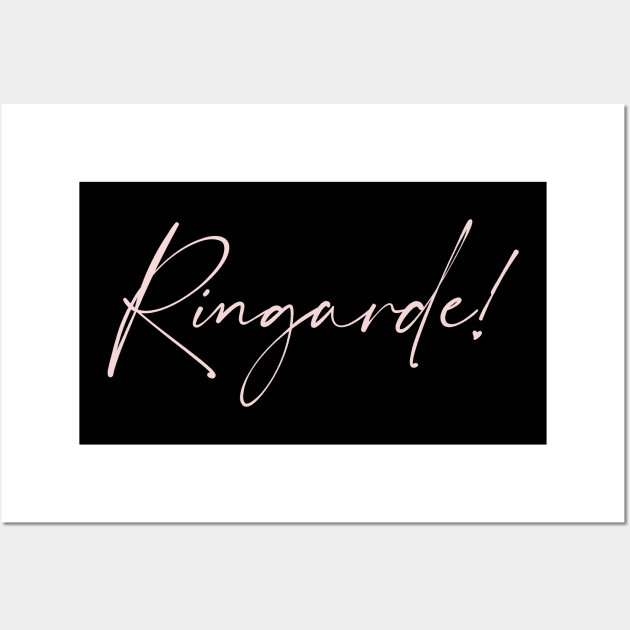 Ringarde- Basic B written in a subtle pink, perfect for the darker backgrounds Wall Art by Tana B 